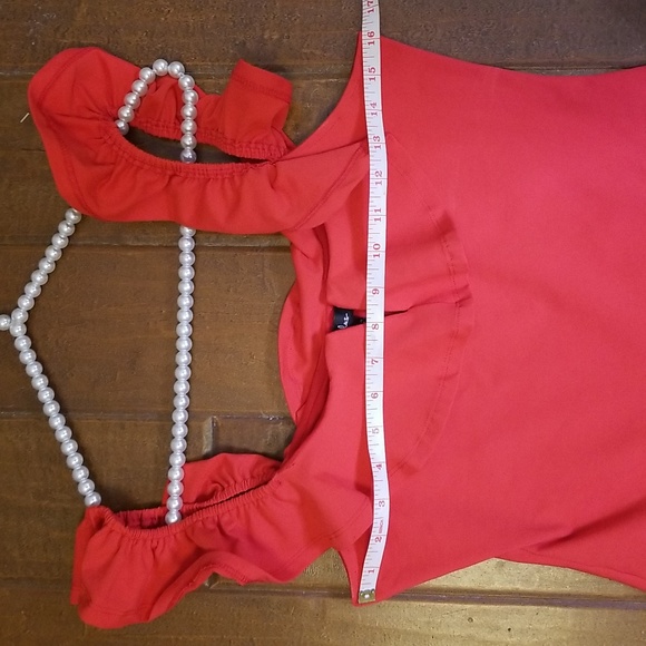 Lulus Womens Red Sleeveless Ruffle Neck Bodysuit Top - Picture 13 of 15